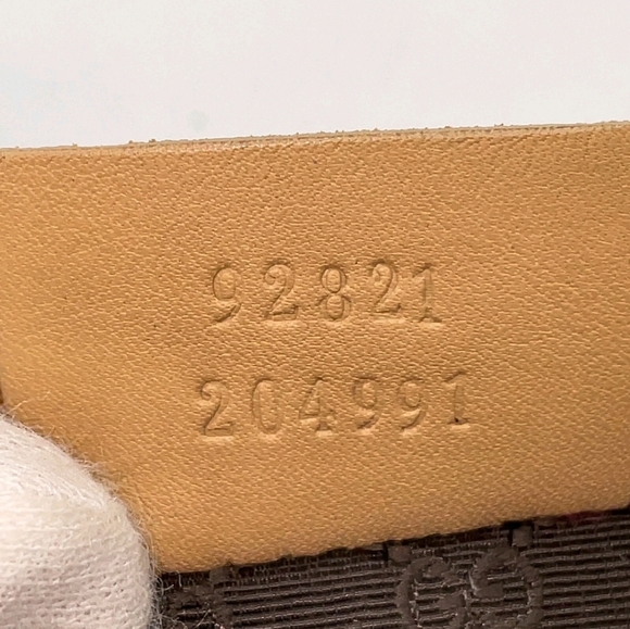 Flash Sale Auth Gucci GG Plate Canvas Leather Beige WhiteMini Pouch BAG - Picture 14 of 16